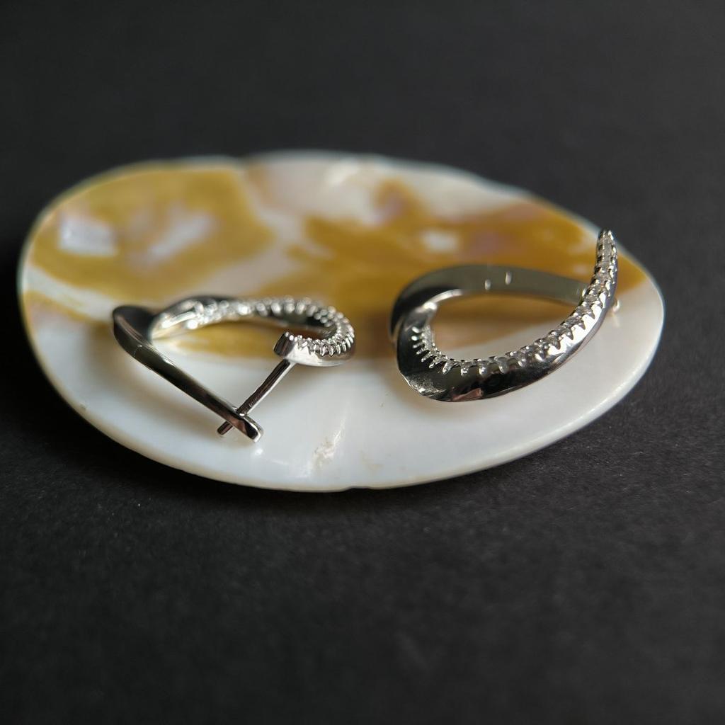 Серебряные серьги с фианитами (2190561)