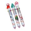 10 Colors Christmas Ballpoint Pen Cute Cartoon Santa Claus Elk Design Gift for Kids School Office Stationery