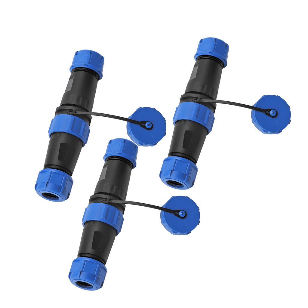 3PCS Industrial Electrical Power Cable Connector 2Pin IP68 Waterproof Aviation Bulkhead Connector AC