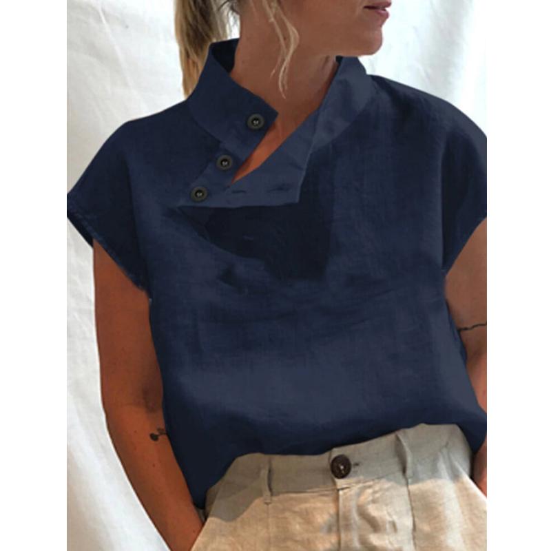 Celmia Women Summer Blouses 2023 Fashion Cotton Linen Blusas Lightweight White Shirt Casual Chic Tunic