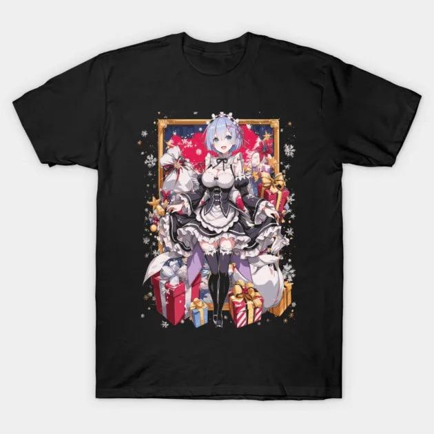 Ре:Zero Starting Life in Another World Праздничное издание Rem Футболка с принтом Унисекс Хлопковый топ