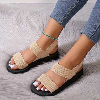 Модные женские сандалии на плоской подошве 2024 года, новый римский стиль, высокое качество, летняя женская обувь с пряжкой и ремешком, открытый носок, женская обувь для отдыха на природе