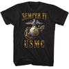Морская пехота Корпуса морской пехоты США Semper Fi Металлическая Черная Бренды Футболка Унисекс Футболка