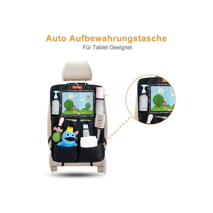 Organisateur Voiture Enfant - SURFOU - Tissu Oxford Imperméable - Multi-Poches - Noir