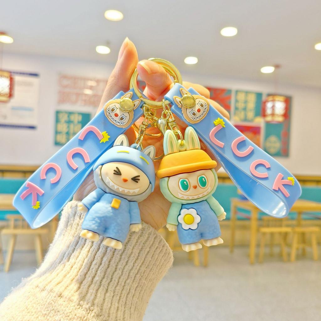 Drab Cartoon Keychain Cute Couple Schoolbag Pendant Car Key Chain Doll Machine
