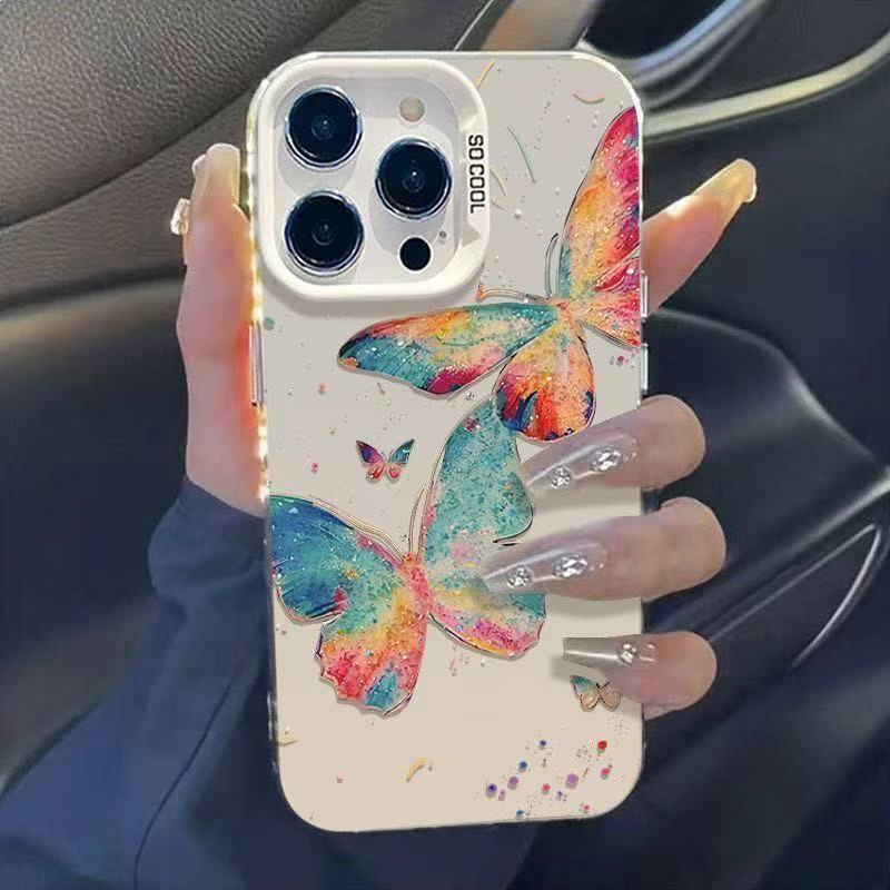 Seven-Color Butterfly Case for iPhone 12-17 Pro Max & 14 Pro