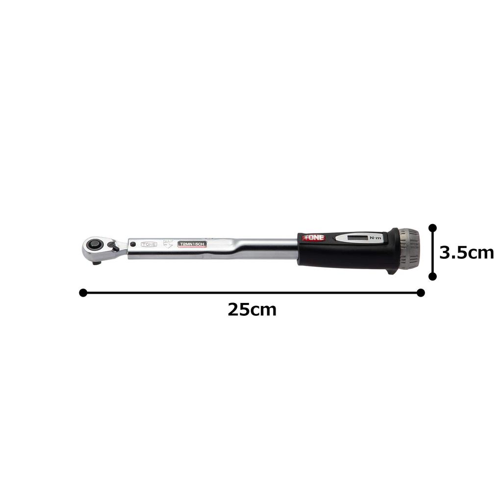 Динамометрический ключ с компактной головкой и предустановленным тоном (Прямое множество, тип), T2MN10CH-QL, 6,35 мм (1/4") Привод, Черный, 10 Н·м