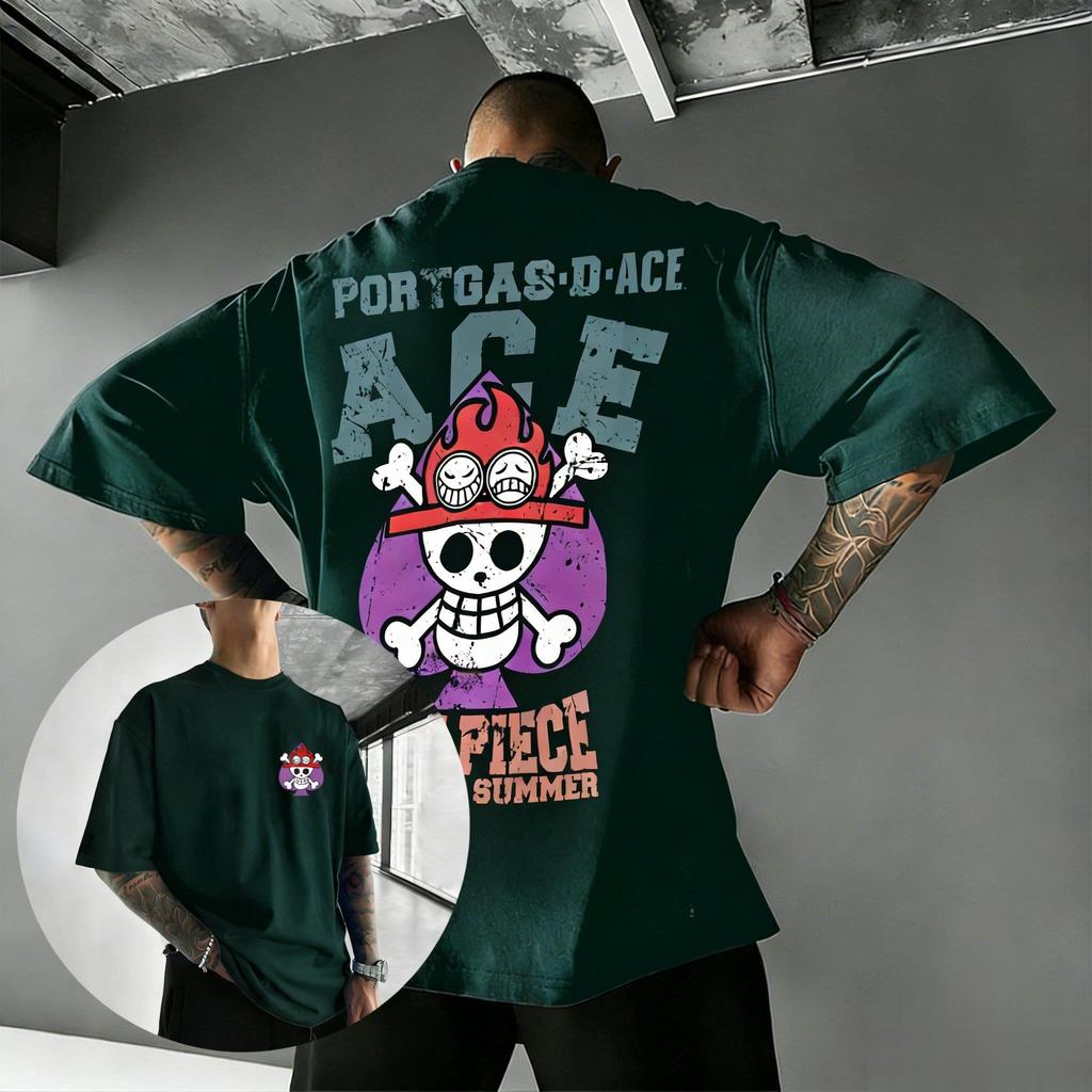 Unisex Ace One Piece Anime Graphic T Shirt Men Women 2026 Summer Cotton Short Sleeve Tee Streetwear Casual Top Skull Y2k Clothes