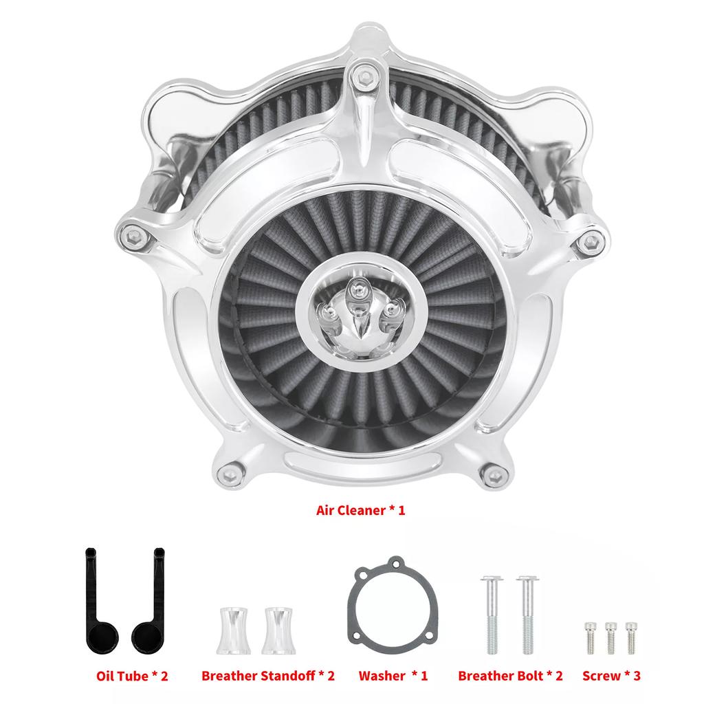 Motorcycles Turbine Air Cleaner Intake Filter Chrome For Harley Sportster XL Touring Softail Dyna EVO & Twin Cam Fatboy FXDLS
