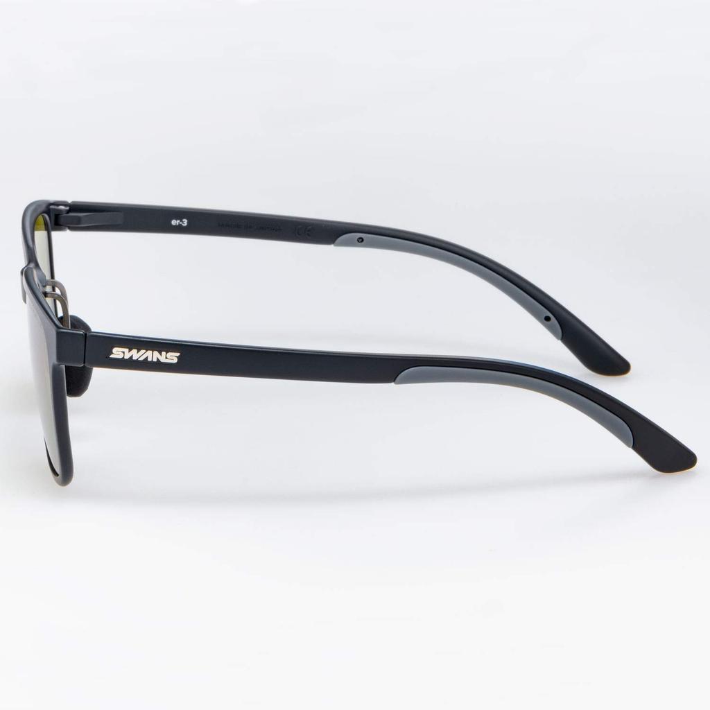SWANS ER3 Sports Sunglasses, ER3-0168MBK, Made in Japan, Polarized Lenses, Matte BlackUltra Light Green (Multi-sided)