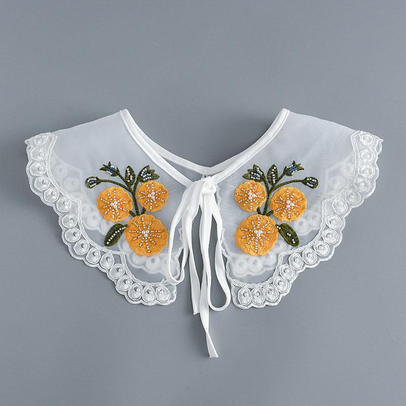Fashion Scarf Fake Collar Shirt Women Detachable Collar Lace Neckline Women False Collar Tie White Faux Col Clothes Accessories