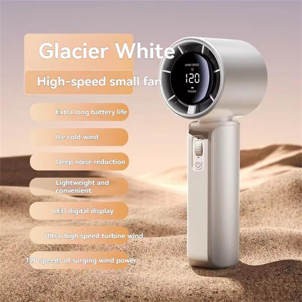 Ручной вентилятор 120 скоростей, Высокоскоростной, Сильный ветер, Внешний цифровой дисплей, Портативный и мощный ручной вентилятор, Роликовое управление