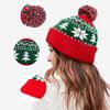 1Pc Snowflake Woolen Hat Christmas Knitted Holiday Warm Hairball