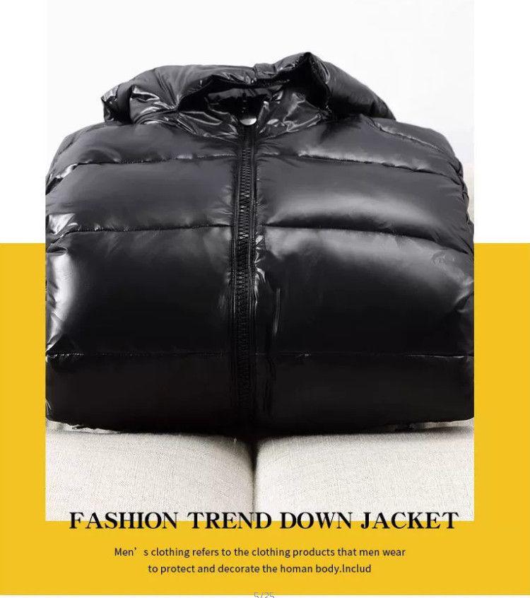 Зимняя парная блестящая пуховая куртка с капюшоном - Не требующая стирки, утолщенная верхняя одежда на пуху для мужчин и женщин