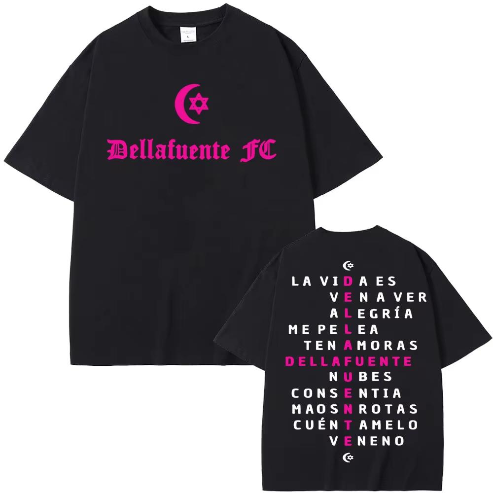 Rapper Dellafuente Double Sided Graphic Tee Shirt Harajuku Fashion Hip Hop Street Tshirts Men Women Comfort pure Cotton T Shirt