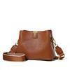 High-end Genuine Leather Women's Bag Fashionable and Simple Single-shoulder Crossbody Bag Cowhide Bucket Bag