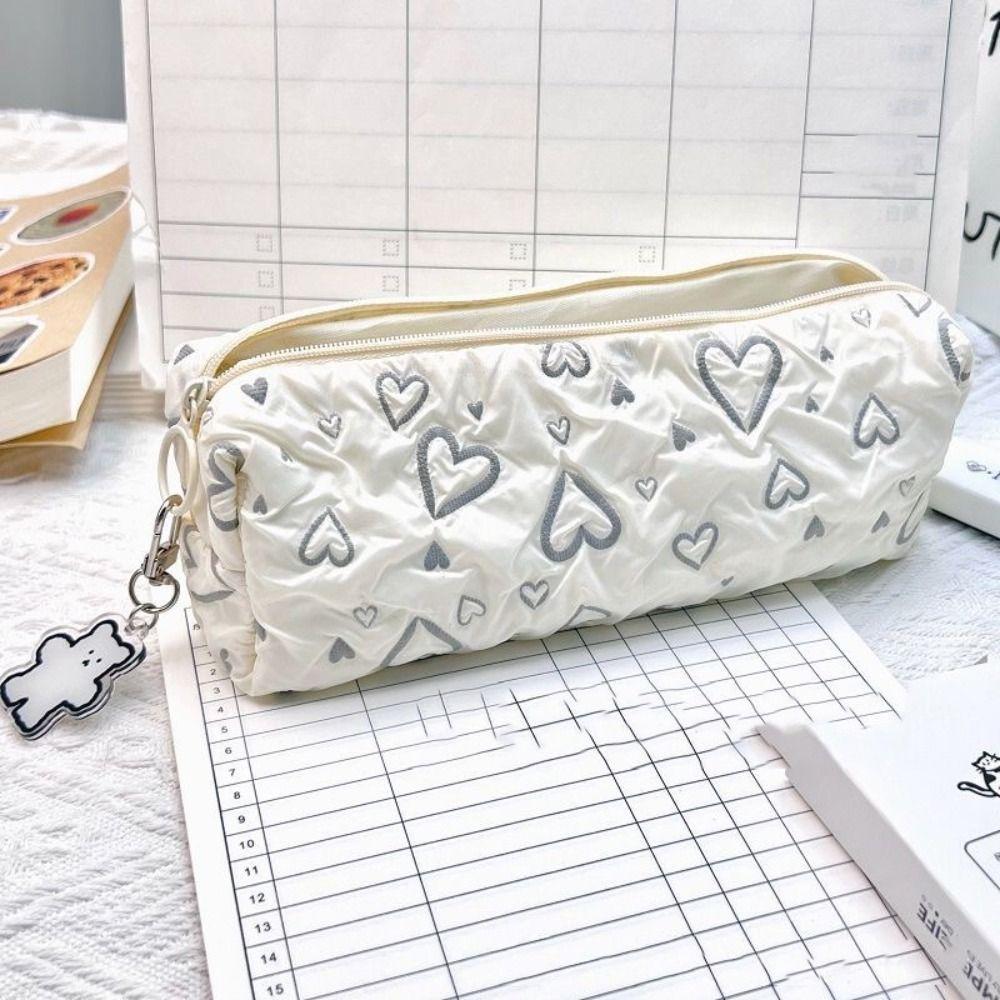 Large Capacity Pen Bag Love Print Pattern Storage Bag High Quality Cosmetic Bag Boys/Girls