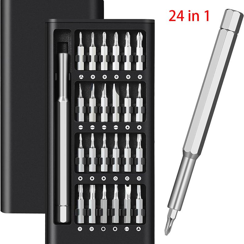 24 In 1 Multifunction Screwdriver Bit Set For Mobile Phone Watch Glasses Magnetic Mini Professional Stainless Steel Screwdriver