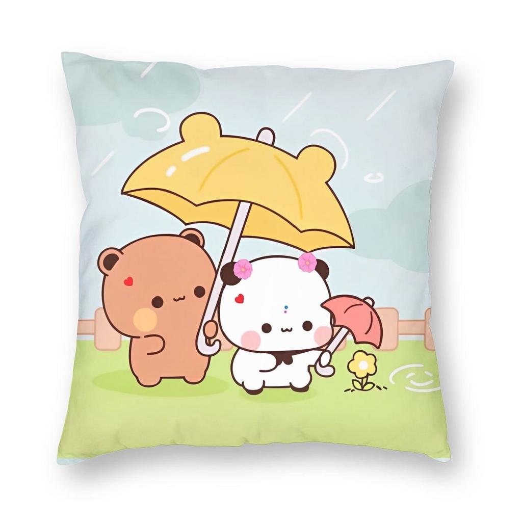 Kawaii Cute BuBu Panda Dudu Pillowcase Soft Polyester Cushion Cover Decoration Throw Pillow Case Cover Home Square Xcm