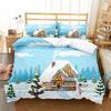Рождественская снежинка Полноразмерный комплект постельного белья Принт Красочный Счастливого Рождества Подарок Елка Ткань из микрофибры 2/3 шт. Комплект пододеяльника Детский