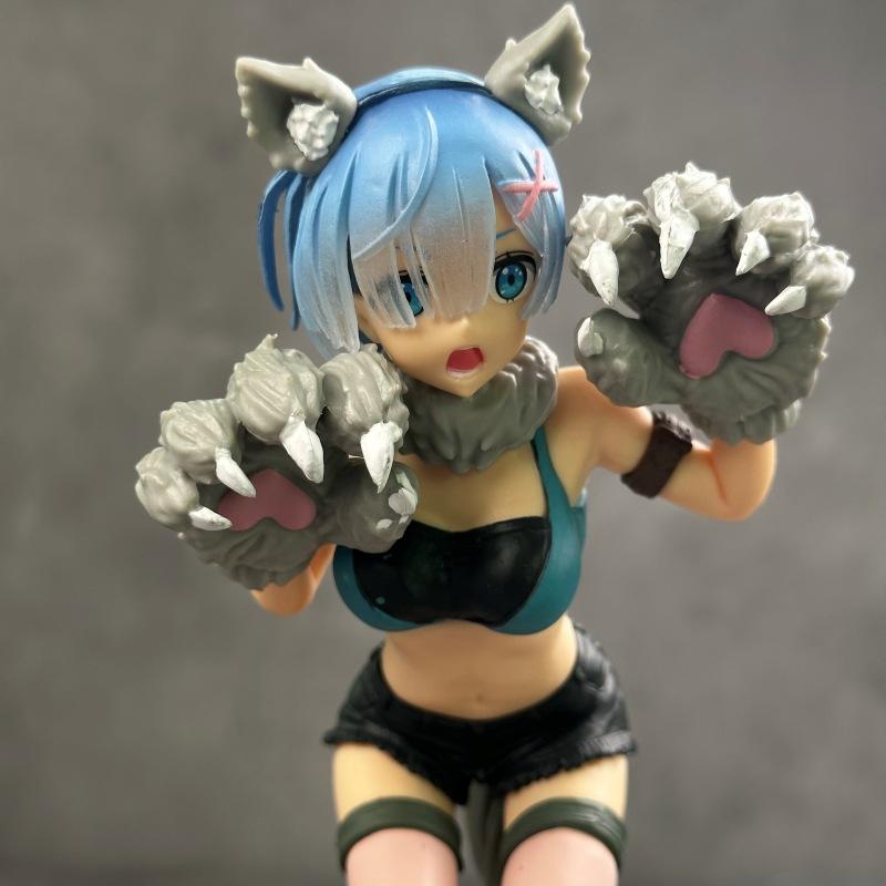 Life in a Different World from Zero: Little Gray Wolf Rem Rem Wolf Ears Standing Boxed Animation Wholesale