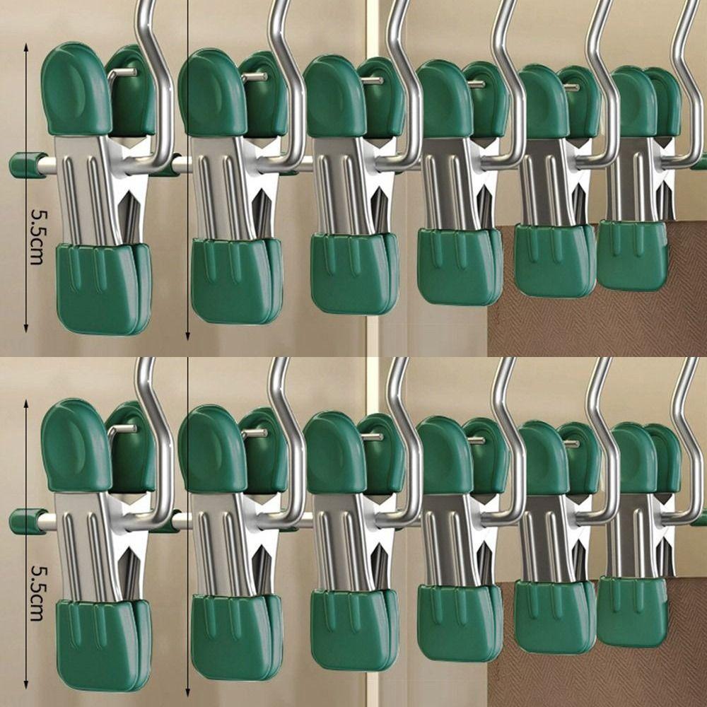 1/5/10PCS Windproof Stainless Steel Pants Clip with Hook Home Storage Rack for Household