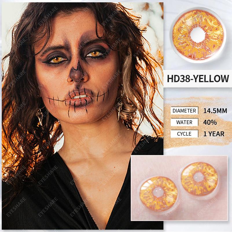 Eyeshare Косплей цветные контактные линзы для глаз линзы для Хэллоуина синие контактные линзы для глаз черные линзы годовые 14,5 мм