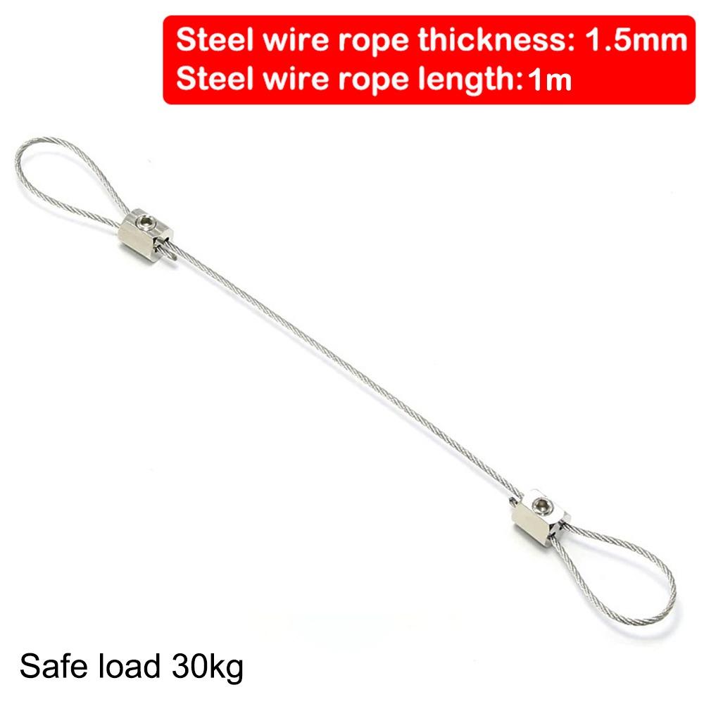 New Stainless Steel Wire Rope With Locking Adjustable Suspension Lanyard 1.5/2/3/4mm Hanging Rope