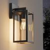 Outdoor Porch Wall Light, Waterproof Lantern with Frame and Clear Glass Shade, Modern Wall Light for Patio Entrance Corridor