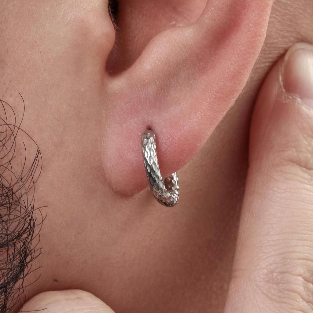 Henson Кованая нержавеющая сталь Винтажная Унисекс Серьга-кольцо