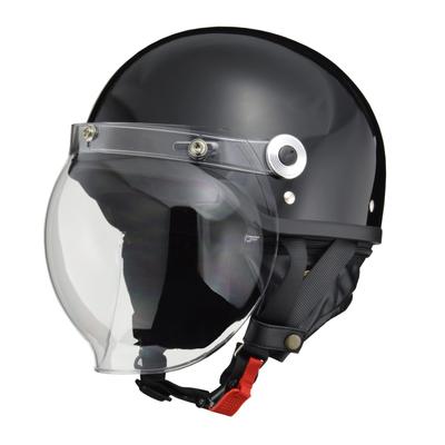 Мотоциклетный шлем LEAD Jet CROSS Half Helmet с защитным щитком Bubble Shield черного цвета, свободная окружность, чем CR-760 (Голова 57см~менее 60см)