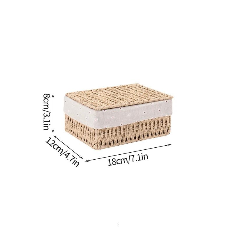 Плетеная корзина для хранения, кухонный органайзер, пылезащитный чехол, корзины для хранения с крышкой, настольные органайзеры для всякой всячины, коробки для хранения игрушек и закусок