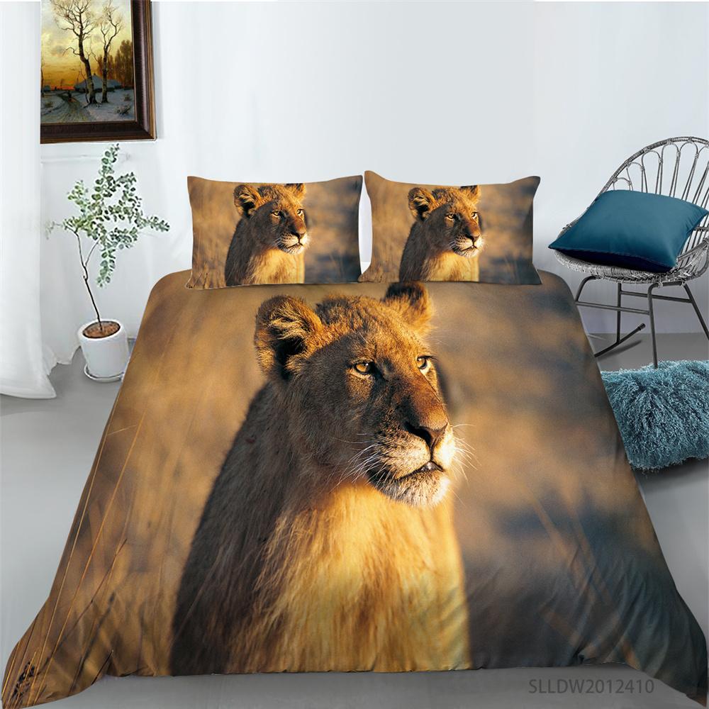 Комплект постельного белья с 3D животным принтом, одеяло для детей, школы, взрослых, дышащие удобные комплекты кроватей, домашнее постельное белье, наволочка