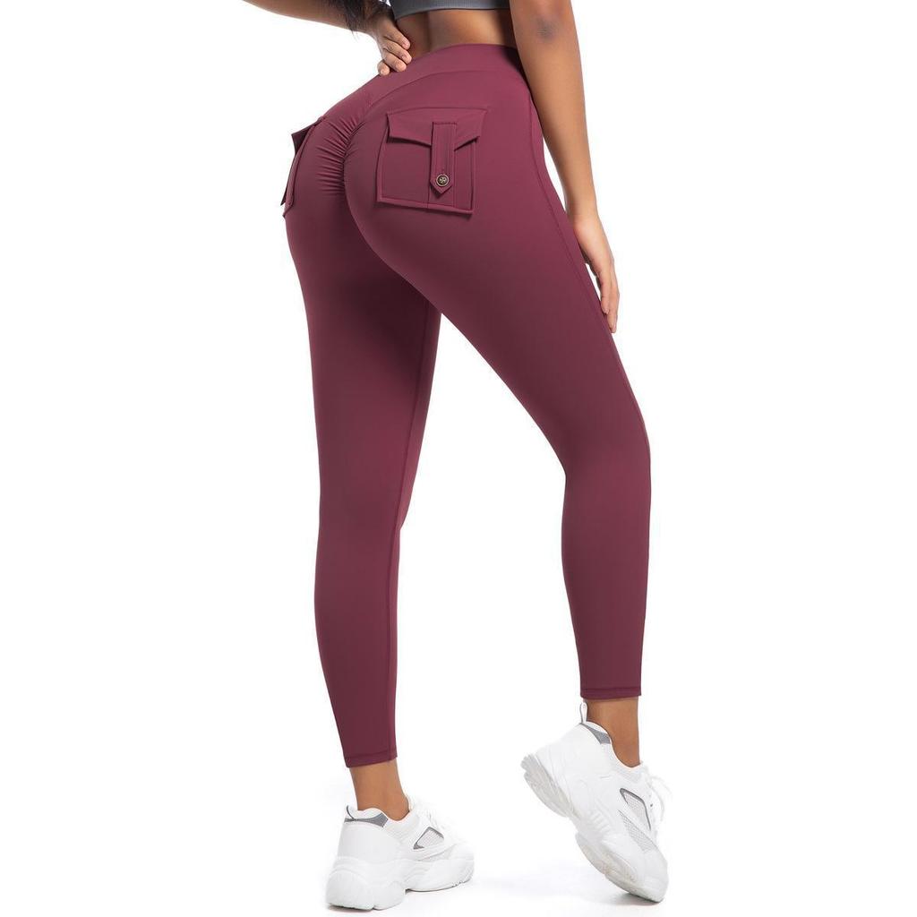 Leggings évasés super extensibles imitation brocart pour femme - Coupe ajustée