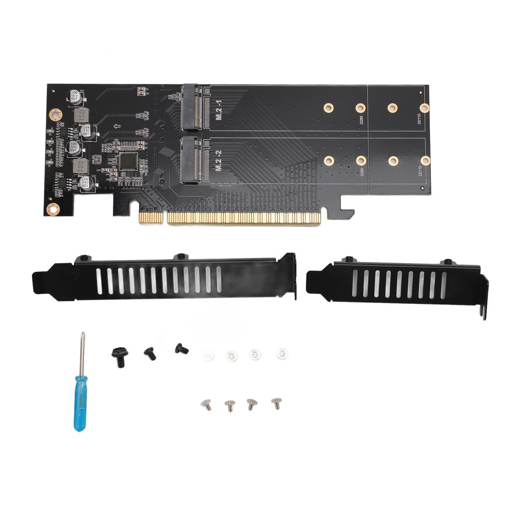 Quad M.2 NVMe To PCIe 4.0 X16 Adapter 4 Port High Speed 4x32Gbps M Key SSD Soft RAID Card PCIE 4.0