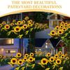 5 IN 1 Solar LED Simulation Sunflower Light 1/3 Head Outdoor Waterproof Night Lights Landscape Lamp Decoration Patio Lighting
