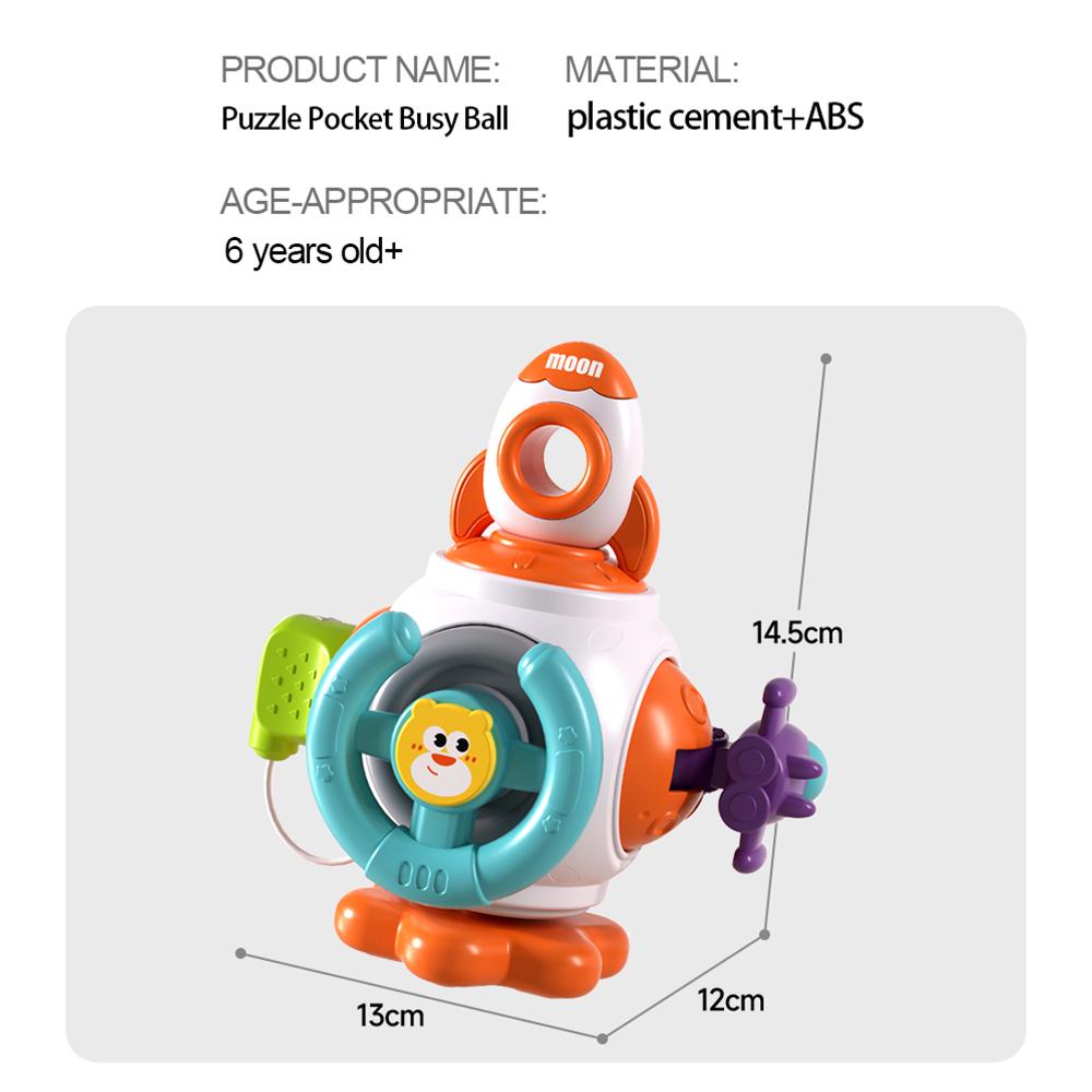 Busy Cube Cartoon Ball Busy Puzzle Hand Catch Ball Sensory Toy Educational Activity Cube for Baby