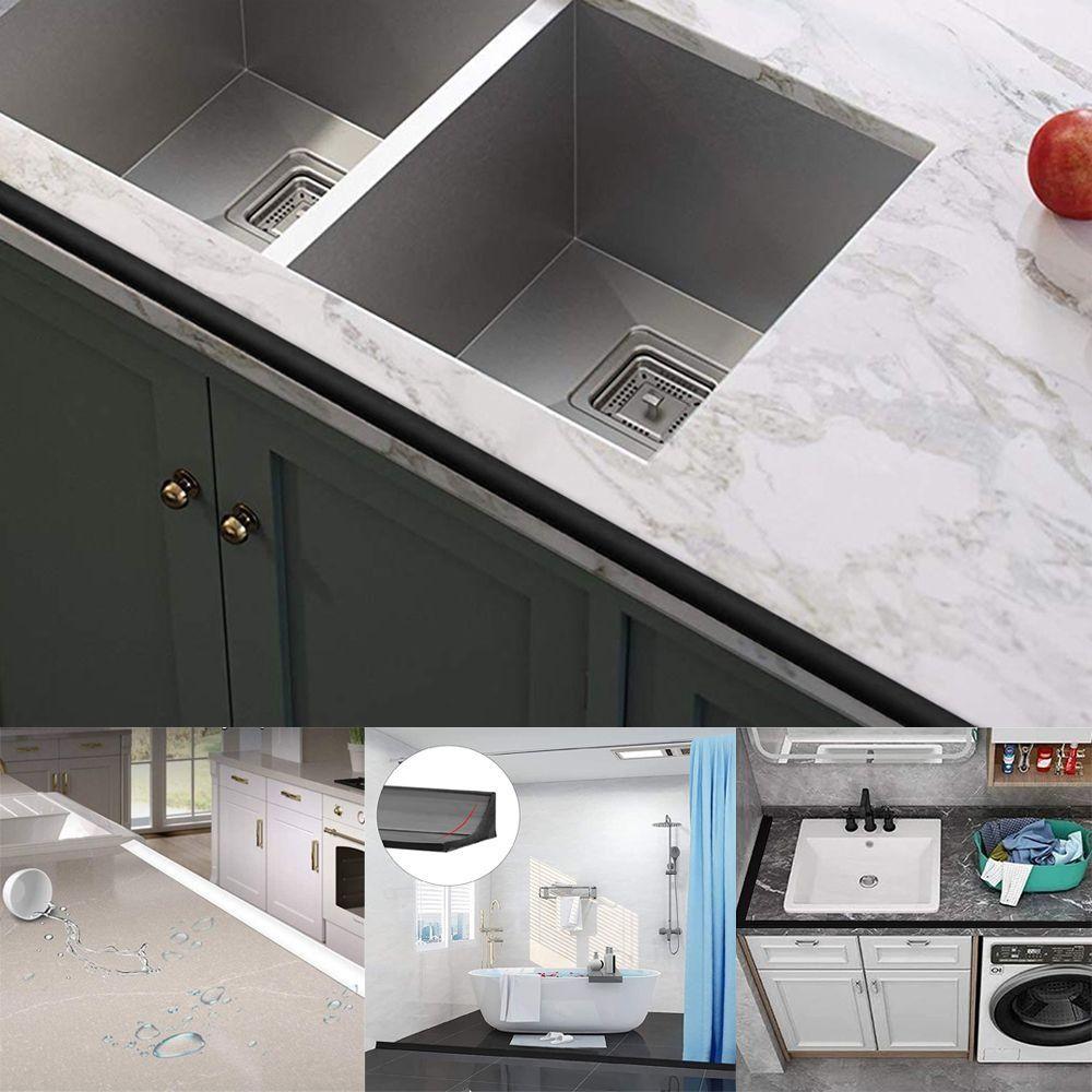 L-образная полоска для остановки воды, самоклеящаяся силиконовая полоска для защиты пола от воды, барьер для стола