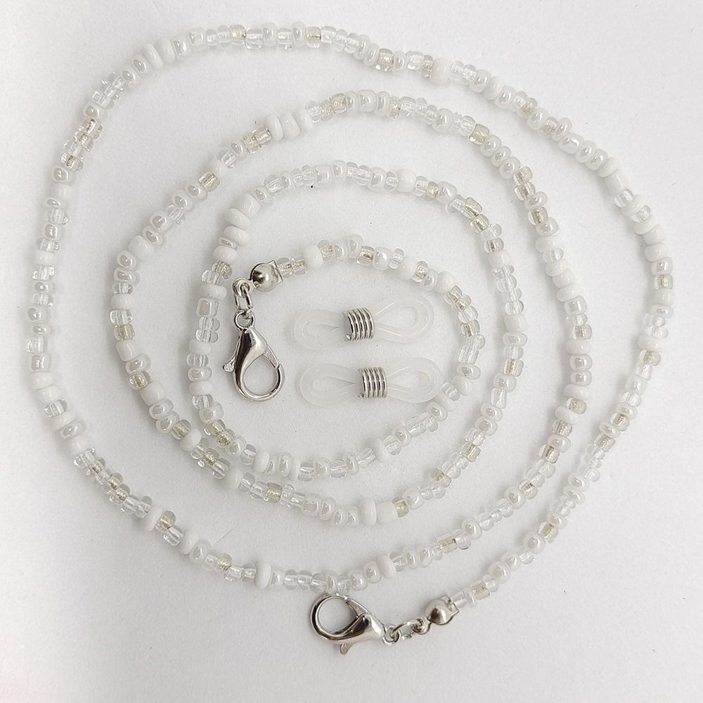 1 шт. Нескользящий ремешок для очков с 2 силиконовыми пряжками, ожерелье для очков, цепочка для очков с бусинами для женщин и мужчин