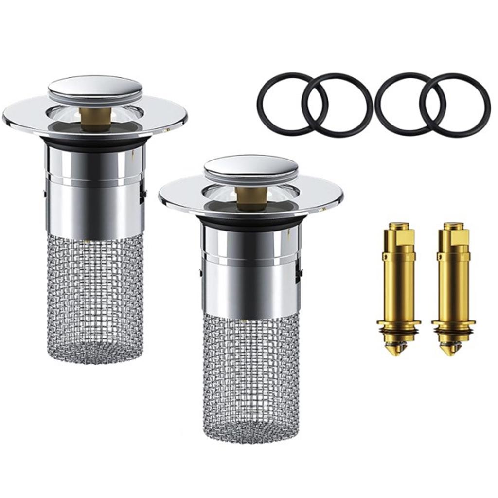 Bathroom Sink Plug Stopper Stainless Steel Filter Basket Sink Drain Hair Catcher for Washroom Restroom Kitchen