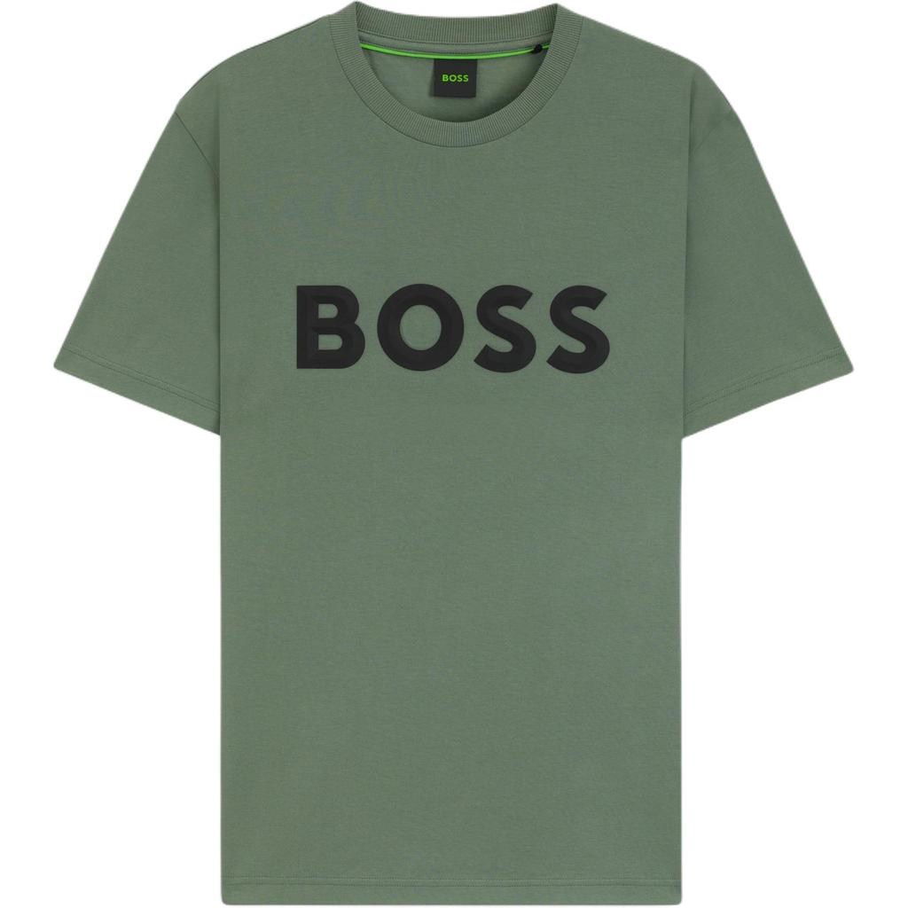 HUGO BOSS T-Shirts Men's Green Crew Neck Moderate 50548411-358