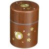 Tatsumiya Small Round Tea Caddy with Wood Grain Stamp Rabbit Design (56897)
