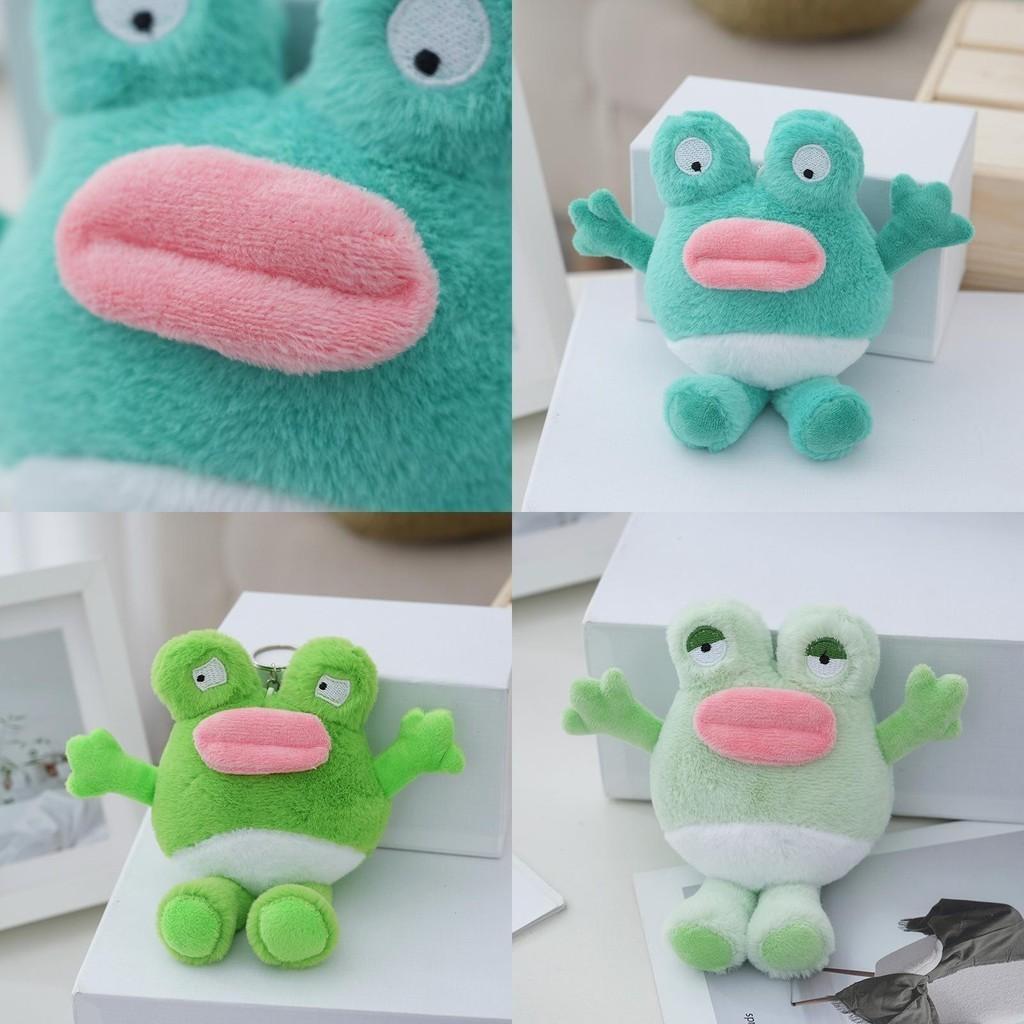 Cute Plush Big Mouth Frog Keychain Green Toy Bag Accessory For Fun And Trendy Gifts