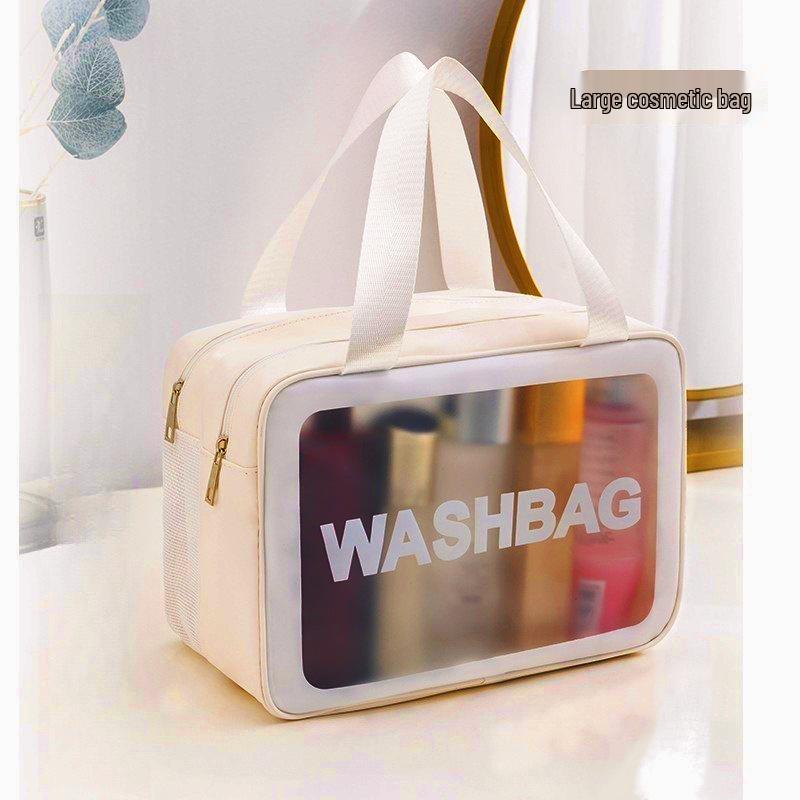 Корейский двухслойный матовый ПВХ-мешок для туалетных принадлежностей - портативное разделение сухого и влажного для косметики