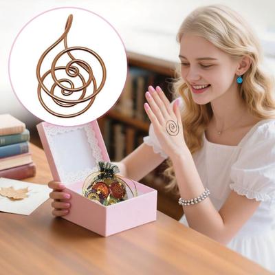 Медное кольцо на ладонь Энергетическая спираль Кольцо на руку Женское Мужское Рейки Кольцо на ладонь Совместимо с Кристаллом Драгоценным камнем для Медитации Исцеление Чакр Манифестация