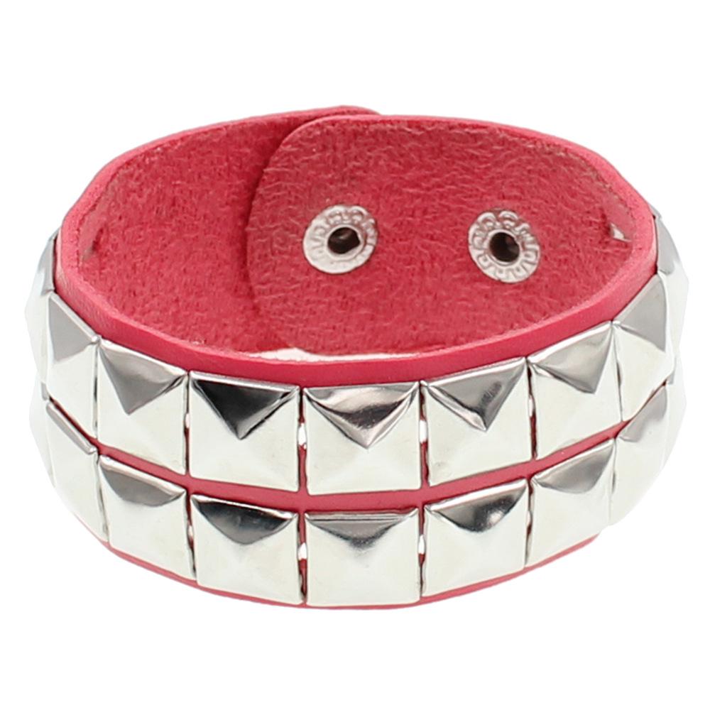 European & American Punk Street Style Rivet Bracelet: PU Leather Bangle
