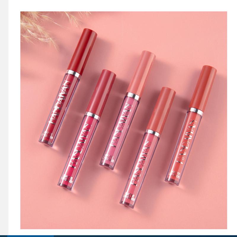 Women New Style Makeup 12 Color Matte Lip Glaze Set Matte Waterproof Non-stick Cup Air Velvet Lip Gloss Lipstick Blush