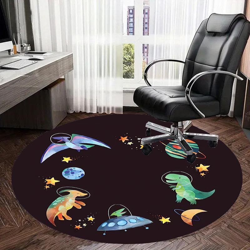 1pc Office Carpet Chair Mats Space Dinosaurs Adventure Perfect for Decorating Office Chairs, Living Rooms, Or Bedrooms
