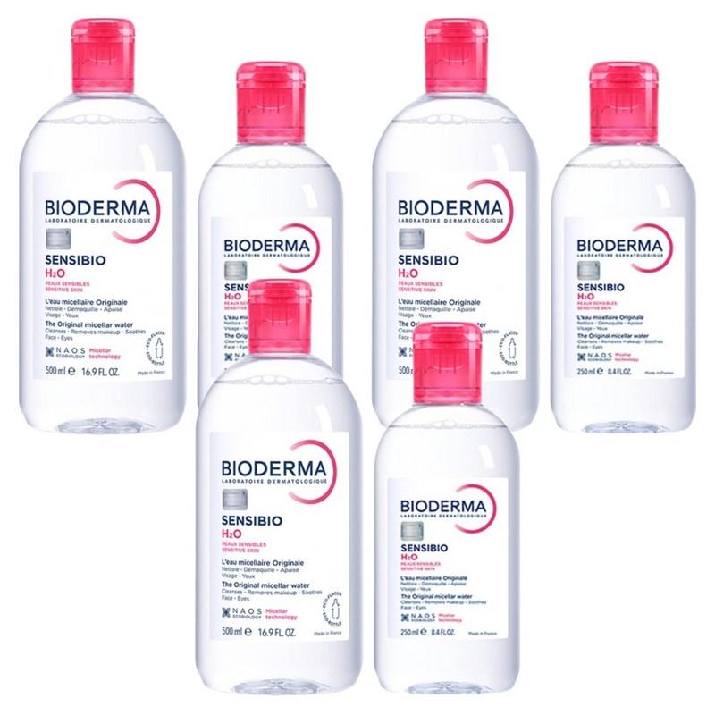 Bioderma Sensibio H2O Очищающая вода для чувствительной кожи Специальный набор 500 мл + 250 мл, 3 шт.