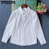 Children's White Shirt Boys' Long-sleeved Summer School Uniform Girls' White Shirt Boys' Show Dress